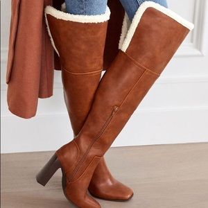 Wide-Calf Sherpa Trim Boots